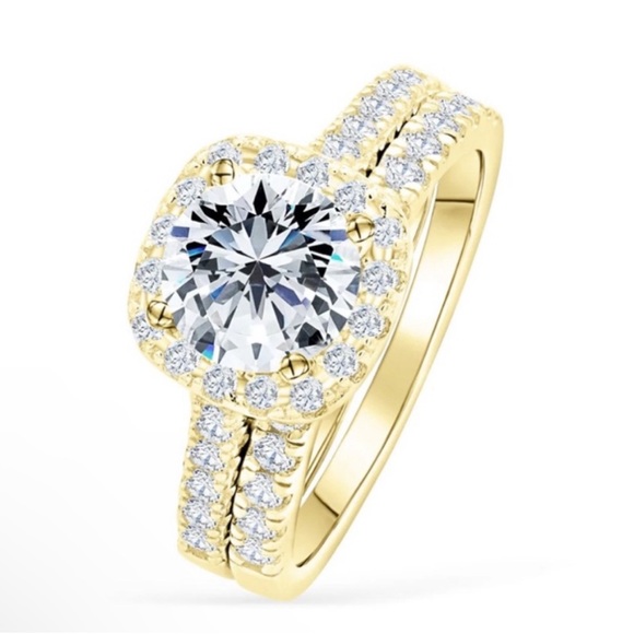 NIB MODERN GENTS Set of 2 Rings The Evermore Gold Wedding/ Engagement Set - Sz 7 - Picture 13 of 13